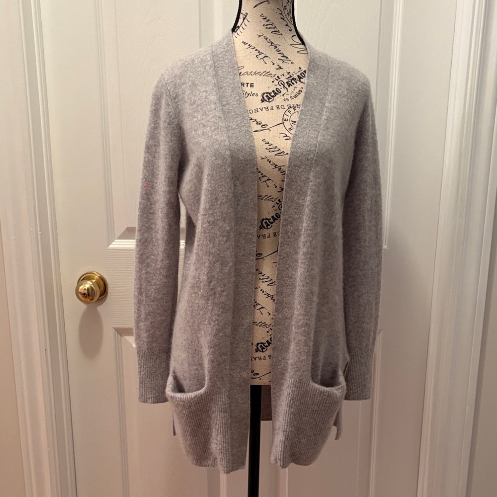 L.L. Bean Light Gray Open-Front Women's Cardigan
